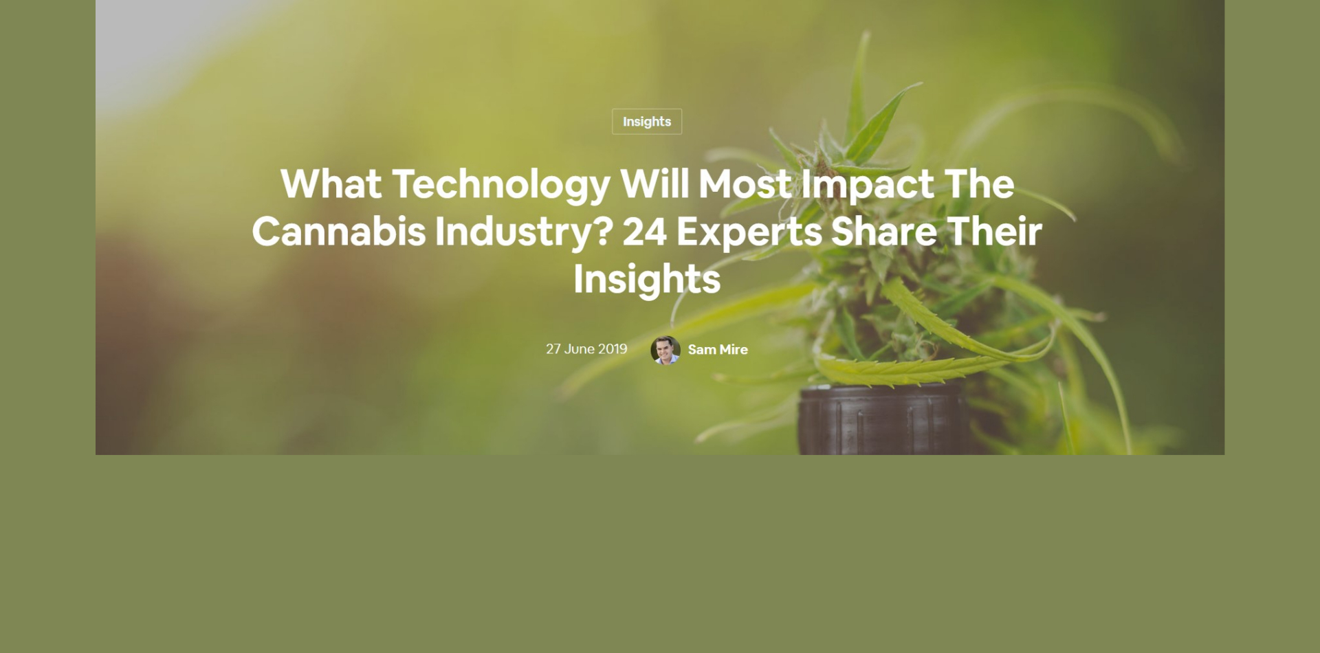 What Technology Will Most Impact The Cannabis Industry? 24 Experts Share Their Insights