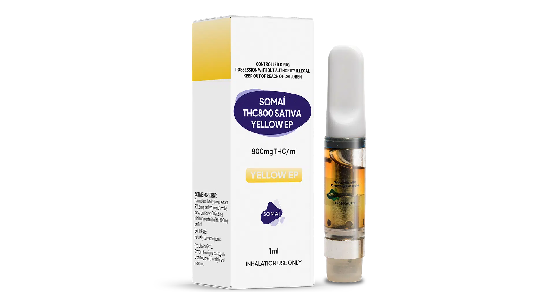 16 9 Box+Vape Senses Yellow EP Pineapple THC800